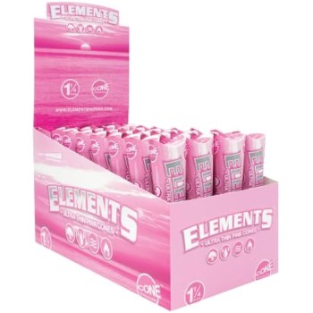 ELEMENTS ULTRA THIN PINK PRE-ROLLED CONE 1-1/4 6CT/32PK