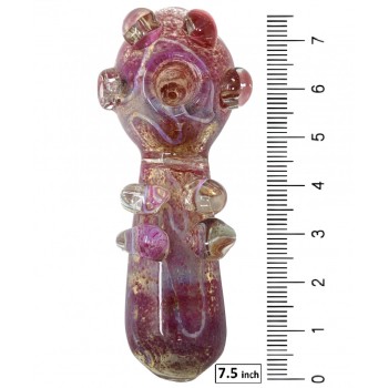 7.5" SILVER FUMED FRIT ART 400G  HAND PIPE