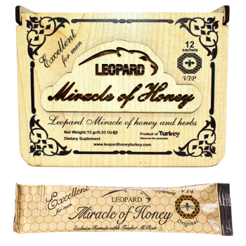 LEOPARD HONEY 12CT WOOD BOX