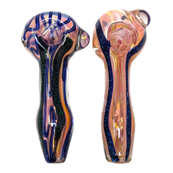 5" DICRO & GOLD FUMED HEAVY HAND PIPE 2CT/PK