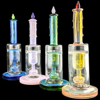 10" ILLUMINATE YOUR SMOKE SESSIONS CANDLELIT SERENITY W/ SPRINKLER PERC WATER PIPE 