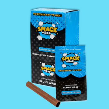 SMACK WRAP RUSSIAN CREAM TERPENE INFUSED BLUNT WRAP 25 COUNT/BOX  (MSRP $2.99 EACH)