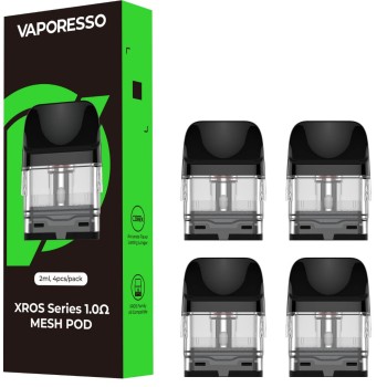 XROS SERIES REPLACEMENT PODS 2ML (4PK) BY VAPORESSO - MESH 1.0 OHM