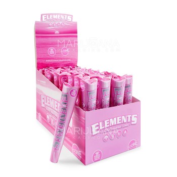 ELEMENTS ULTRA THIN PINK PRE-ROLLED CONE KINGSIZE 3CT/32PK
