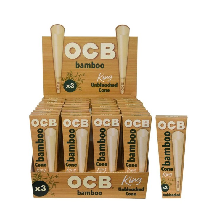 OCB BAMBOO UNBLEACHED CONE KING SIZE 32PK