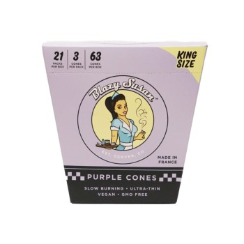 BLAZY SUSAN PURPLE KING SIZE PRE-ROLL CONES (3 COUNT) - DISPLAY OF 21 (MSRP $4.00)