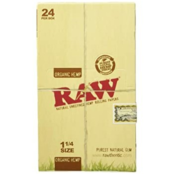 RAW ROLLING PAPER ORGANIC HEMP 1 1/2 SIZE (BOX OF 24 COUNT) (MSRP $2.49 EACH)