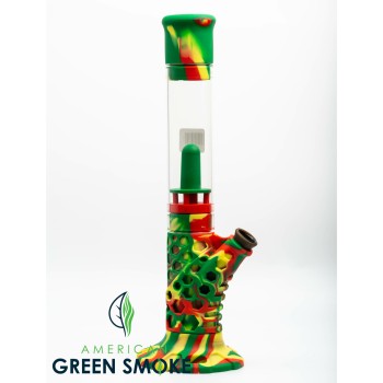 SILICONE STRAIGHT STEREO MATRIX PERC WATER PIPE (MSRP $39.99 EACH)