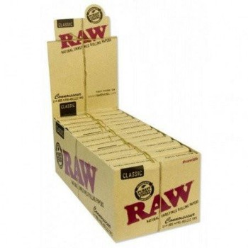 RAW CONNOISSEUR CLASSIC 1 1/4 SIZE PLUS PRE-ROLLED TIPS (BOX OF 24 COUNT) (MSRP $92.99)