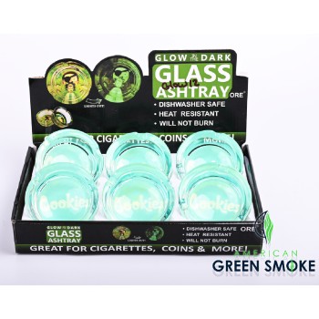CKS TURQUOISE - GLOW IN THE DARK ASHTRAYS (DISPLAY OF 6 COUNT) (MSRP $4.99 EACH)