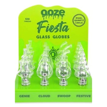 OOZE - FIESTA GLASS GLOBES 12 COUNT DISPLAY (MSRP $8.99 EACH)