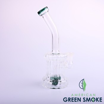8" TWISTING LINE GLASS WITH COLOR PERC WATER PIPE (MSRP $27.99)