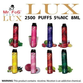 MR FOG LUX VAPE LAB DISPOSABLE DEVICE 5% NICOTINE 8ML 2500 PUFFS 10COUNT BOX (MSRP $19.99 EACH)