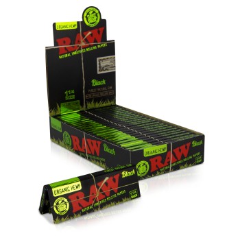 RAW BLACK ORGANIC HEMP 1 1/4 (BOX OF 24 COUNT) 