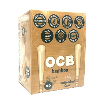 OCB BAMBOO UNBLEACHED CONE 1 1/4 (PACK OF 32) (MSRP $2.25 EACH)