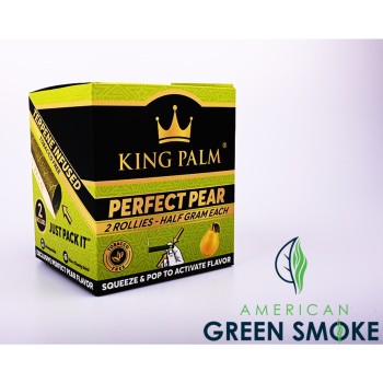 KING PALM- 2 PACK ROLLIES HALF GRAM EACH -PERFECT PEAR (20 POUCH DISPLAY) (MSRP $1.99 EACH)