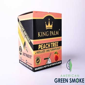 KING PALM  PEACH TREE 2 ROLLIES HALF GRAM - BOX OF 20 POUCHES (MSRP $1.99 EACH)