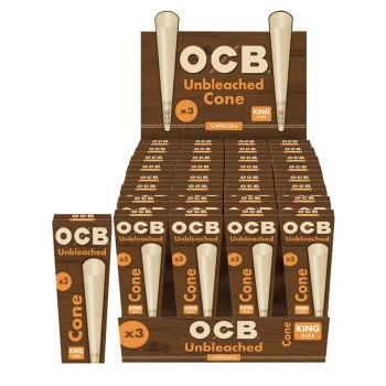 OCB - VIRGIN UNBLEACHED CONE KING SIZE (PACK OF 32) (MSRP $1.75 EACH)