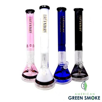 LEGENDARY GLASS 16" WATER PIPE WITH PERC & ICE CATCHER (MSRP $149.99)
