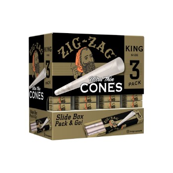 ZIG-ZAG PAPER CONE KING SIZE (DISPLAY OF 36 PACK OF 3 CONES)