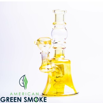 8" GOLD FUME WATER PIPE WITH HANGING PERC (MSRP $24.99 EACH)