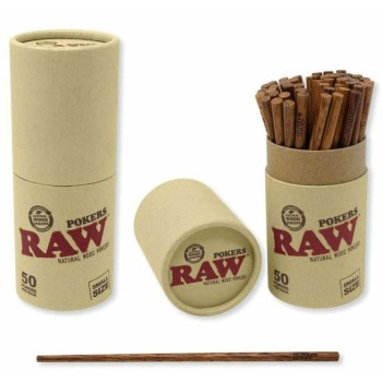 RAW  SMALL WOODEN POKER (DISPLAY OF 50 COUNT) (MSRP $0.99 EACH)