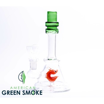 7" DOUBLE RING COLOR MOUTH WITH SMILEY FISH PERC WATER PIPE (MSRP $22.99 EACH)