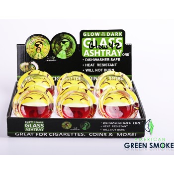 BIG SMILY FACE - GLOW IN THE DARK ASHTRAYS  (MSRP $4.99 EACH)