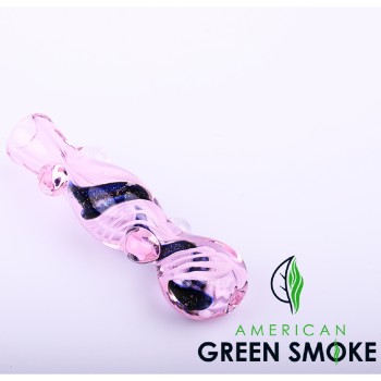 3" TWISTING DICHRO PINK GLASS WITH MARBLE CHILLUM (MSRP $6.99 EACH)