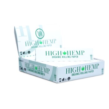 HIGH HEMP ORGANIC ROLLING PAPERS 1 1/4 SIZE BOX OF 25 BOOKLETS (MSRP $1.99 EACH)