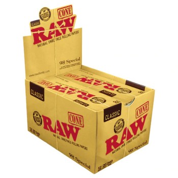 RAW CLASSIC CONE 98MM (BOX OF 12 PACK) AND (PACK OF 20 COUNT) (MSRP $7.99 EACH)