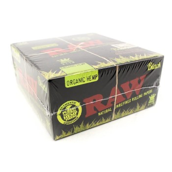 RAW BLACK KING SIZE SLIM ORGANIC ROLLING PAPERS (BOX OF 50 COUNT)