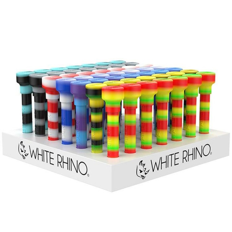 WHITE RHINO - DABTAINER SILICONE STRAW WITH QUARTZ TIP AND STORAGE (DISPLAY OF 49 COUNT) (MSRP $14.99 EACH)