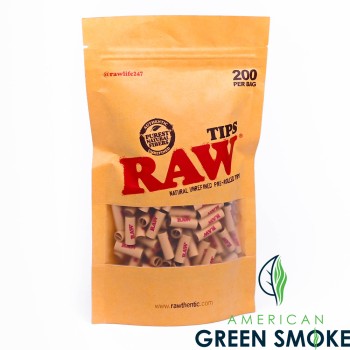 RAW PRE-ROLLED TIPS 200 COUNT/BAG