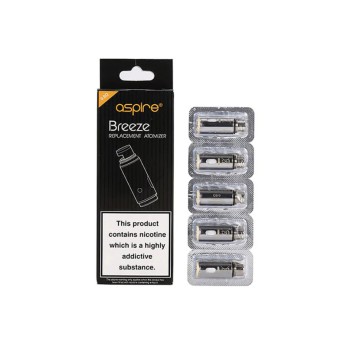 ASPIRE BREEZE 1.2 OHM (PACK OF 5) (MSRP $18.99  EACH)