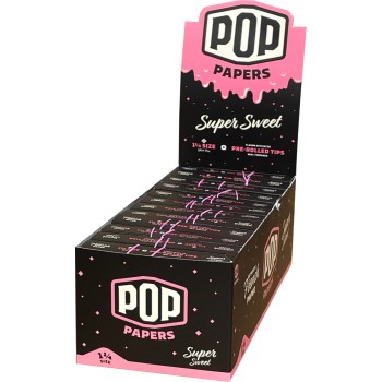 POP PAPERS 1 1/4 WITH FLAVORED TIPS BOX OF 24 COUNT (MSRP $3.49 EACH)