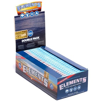 ELEMENTS SINGLE WIDE DOUBLE PACK ULTRA THIN RICE PAPERS 25CT/BOX (MSRP $2.49 EACH)