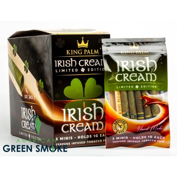 KING PALM - IRISH CREAM  5 MINI PACK/POUCH (DISPLAY OF 15 POUCHES) (MSRP $7.99 EACH)