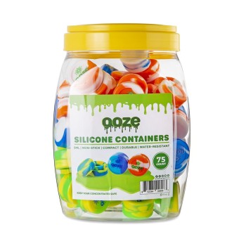 OOZE SILICONE CONTAINER TIE DYE 5ML 75PK/BOX ( MSRP $1.99 EACH )