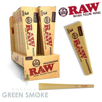 RAW CLASSIC PRE-ROLLED PEACE MAKER CONE BOX OF 16 COUNT (MSRP $5.99 EACH)