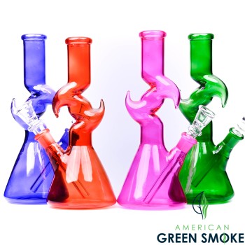 8" DOUBLE ZONG MIX COLOR WATER PIPE (MSRP $14.99 EACH)
