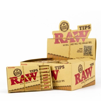 RAW NATURAL PRE-ROLLED TIPS 20 CT/BOX