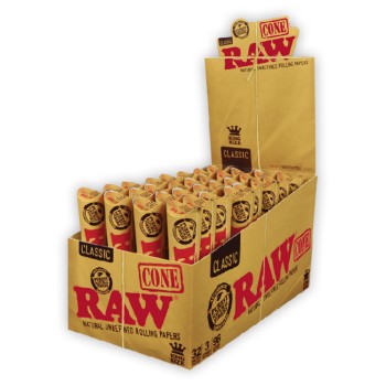 RAW CLASSIC KINGSIZE CONES 32CT/BOX 