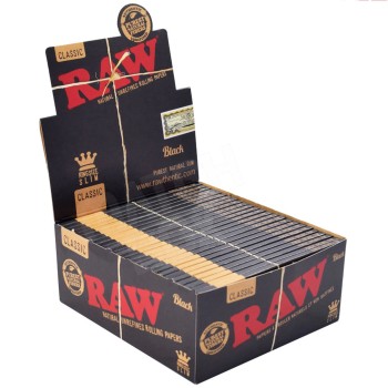 RAW BLACK KING SIZE SLIM CLASSIC 50 COUNT BOX 32 LEAVES PER PACK