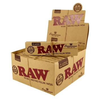 RAW - CLASSIC CONNOISSEUR KINGSIZE SLIM ROLLING PAPER + TIPS (MSRP $2.99 EACH )