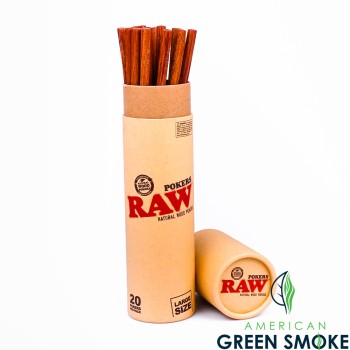 RAW NATURAL LARGE SIZE WOOD POKER 20 COUNT DISPLAY (MSRP $1.99 EACH)