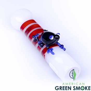 WHITE AND RED FROG CHILLUM (MSRP $9.99)