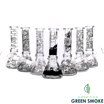 8" GLASS LUMINIOUS WATER PIPE (MSRP $29.99)