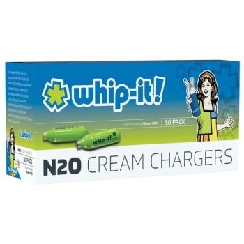 WHIP IT CREAM CHARGER 50CT 12 BOX PER CASE ( FOOD PURPOSE ONLY ) ( MSRP $39.99 PACK )