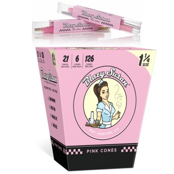 BLAZY SUSAN PINK 1 1/4 PRE ROLLED CONES 21 COUNT PACK (MSRP $2.99 EACH)
